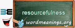 WordMeaning blackboard for resourcefulness